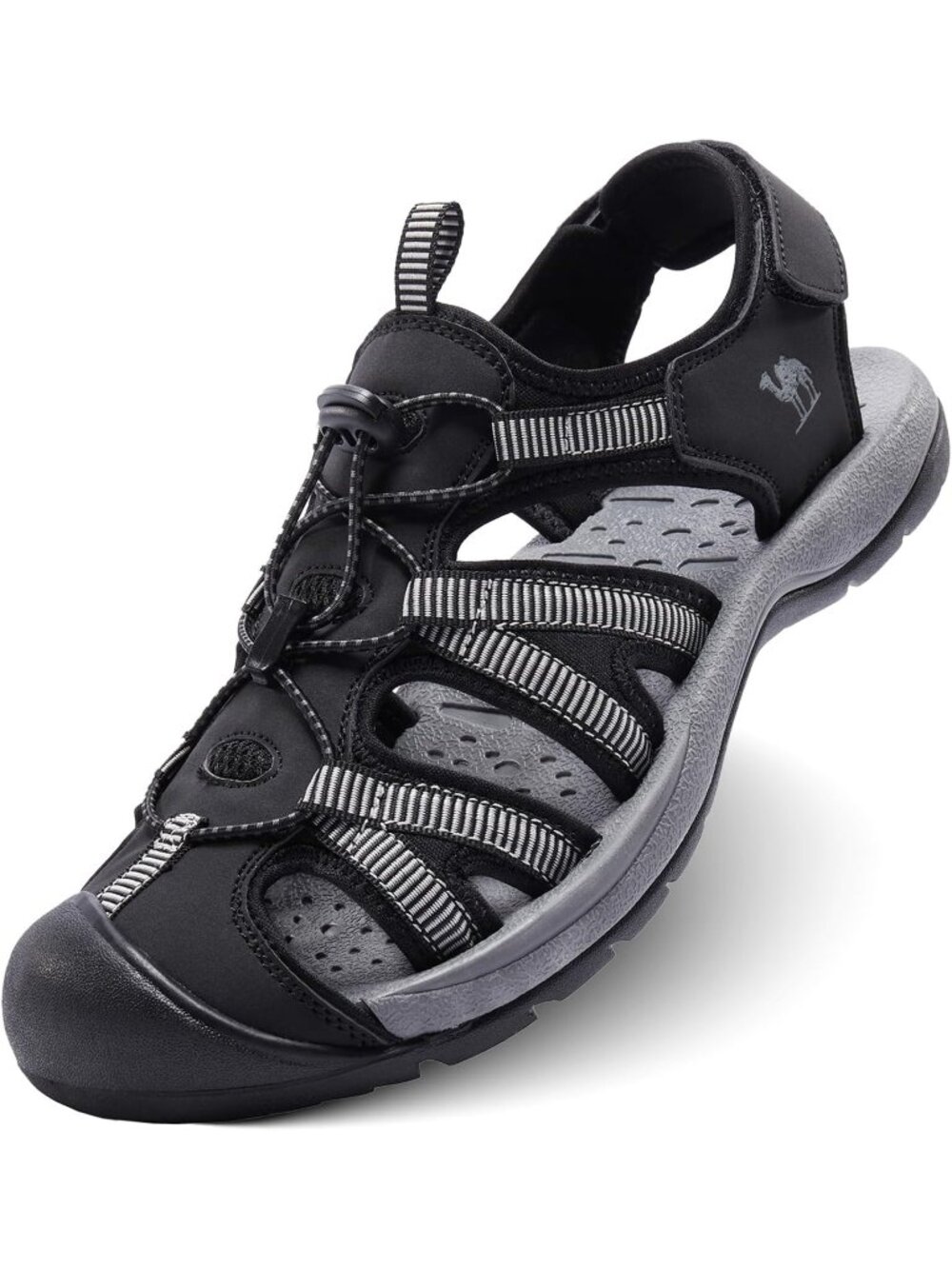 Men's Grey Closed Toe Outdoor Beach Hiking Rubber Waterproof Sport Sandals